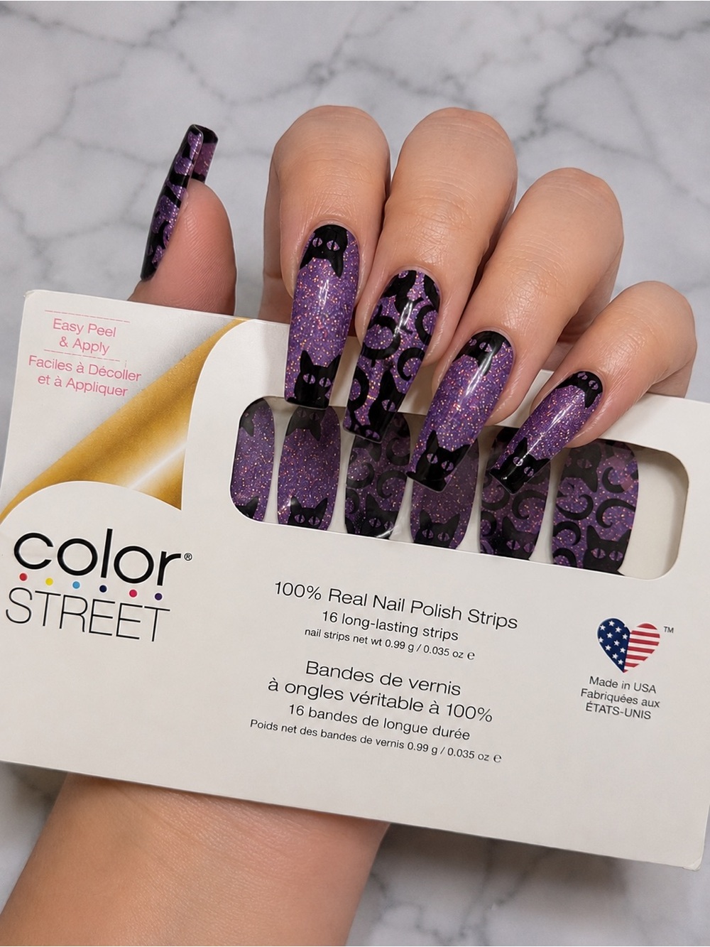 Color Street “Cat’s All Folks” Glitter Cat Nail Strips | Retired Halloween